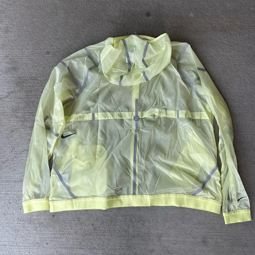 Nike City Ready Hooded Track Jacket Women's XL Running‎ Windbreaker Neon Yellow